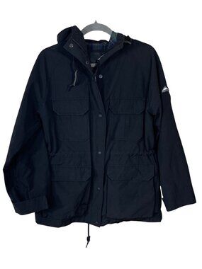 Madewell x Penfield Medbury Jacket Coat Size S Small Black Flannel Lined Hood